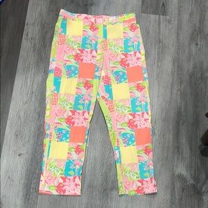 Lilly Pulitzer multicolored patchwork capri pants, size 6